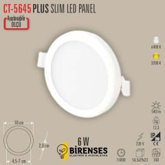 CATA CT-5645B 6W Plus Led Panel Beyaz