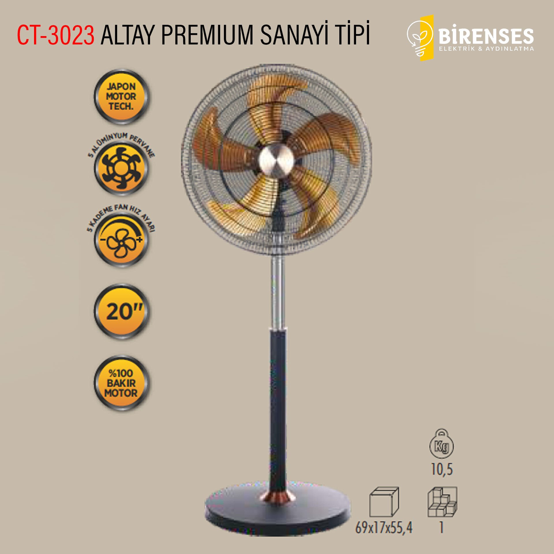 CATA CT-3023 Altay Premium Vantilatör Sanayi Tipi