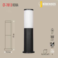 CATA CT-7013 Roma  Bahçe Armatürü (40 Cm)(E27)