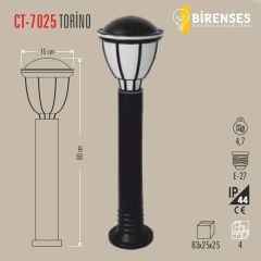 CATA CT-7025 Torino Bahçe Armatürü (80 Cm)(E27)