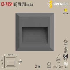 CATA CT-7054 3W Led Armatür Dış Mekan - Günışığı