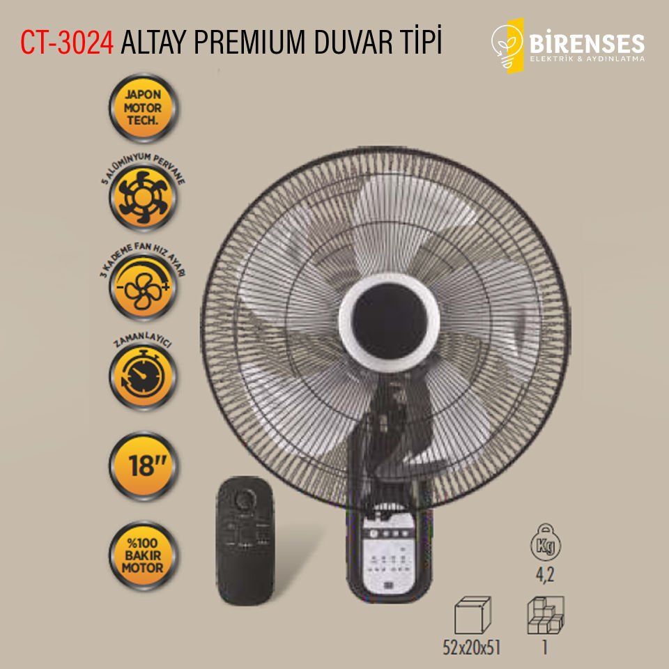 CATA CT-3024 Altay Premium Vantilatör Duvar Tipi
