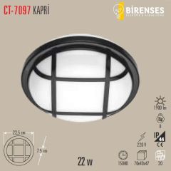 CATA CT-7097 22W Kapri Led Armatür (Siyah Kasa)