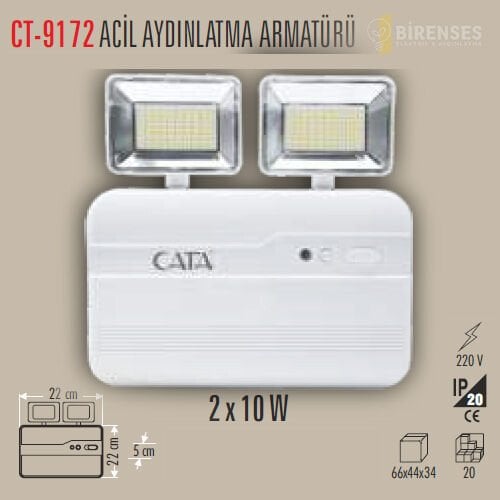 CATA CT-9172 Acil Aydınlatma Armatürü 2x10w