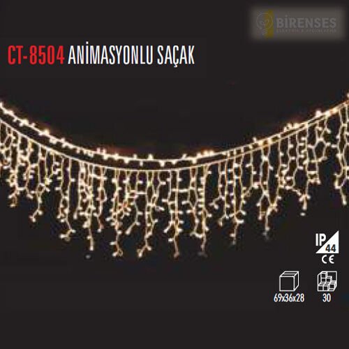 CATA CT-8504 Anim. Saçak 3m 140led Gün.+Beyaz 45x65cm Ip44