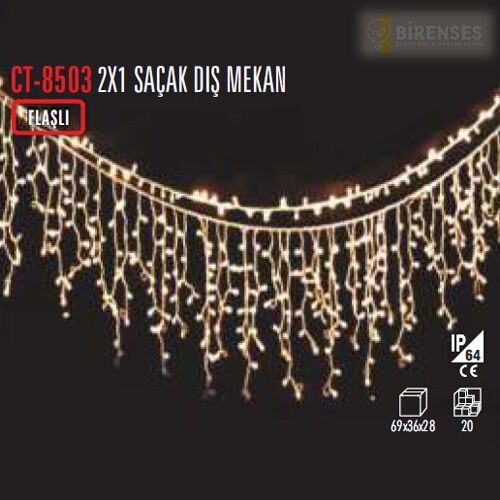 CATA CT-8503 2x1 Saçak 152 Ledli Gün.60x80x100 Cm Ip65 Flaş