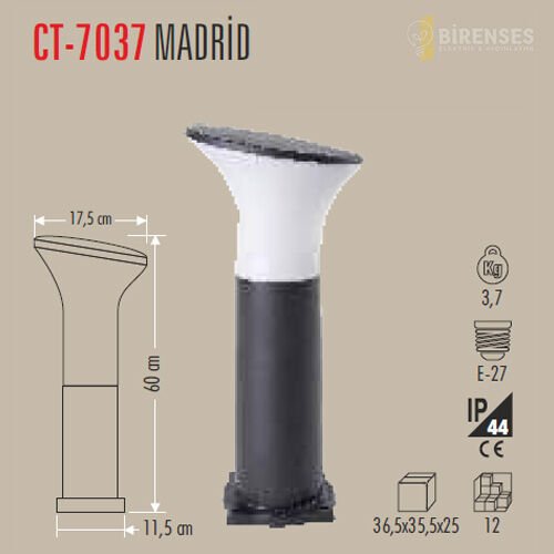 CATA CT-7037 Madrid Bahçe Armatürü 60 Cm E27