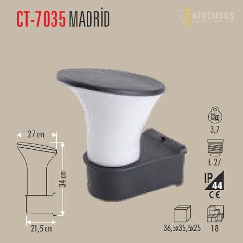 CATA CT-7035 Madrid Bahçe Armatürü Aplik E27