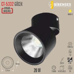 CATA CT-5332 20W Göcek Sıva Üstü  Led Armatür(4000K)