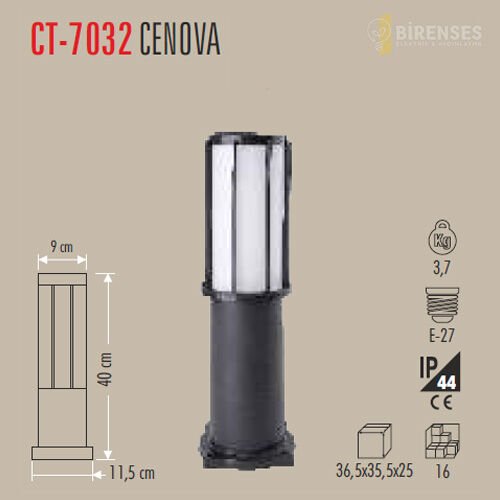 CATA CT-7032 Cenova Bahçe Armatürü 40 Cm E27