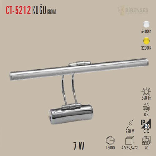 CATA CT-5212B 7W Beyaz Ledli Kuğu Aplik Beyaz