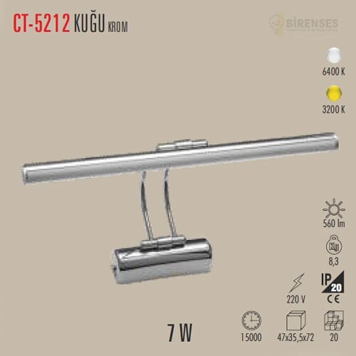 CATA CT-5212B 7W Beyaz Ledli Kuğu Aplik Beyaz