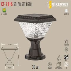 CATA CT-7315 30W Solar Set Üstü