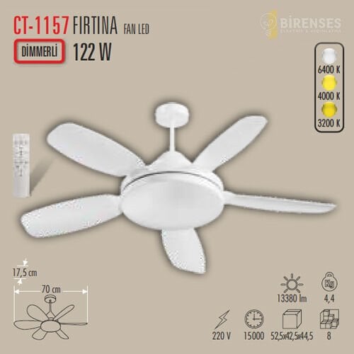 CATA CT-1157 Fırtına Fan Led 122W