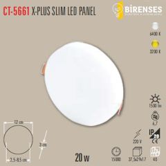 CATA CT-5661G 20W X-Plus Slim Led Panel Günışığı