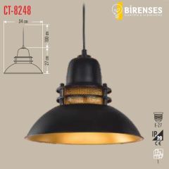 CATA CT-8248 Dekoratif Sarkıt Armatür (Siyah+Sarı+34Cm)