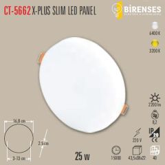 CATA CT-5662G 25W X-Plus Slim Led Panel Günışığı