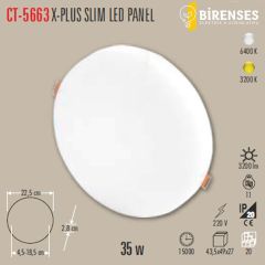 CATA CT-5663G 35W X-Plus Slim Led Panel Günışığı