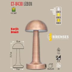 CATA CT-8430 Lizbon Şarjlı Masa Lambası