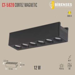 CATA CT-5820 12W Cortez Magnetic Spot Siyah Günışığı