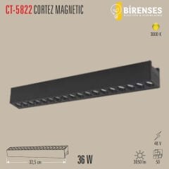 CATA CT-5822 36W Cortez Magnetic Spot Siyah Günışığı