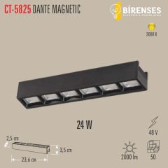 CATA CT-5825 24W Dante Magnetic Spot Siyah Günışığı