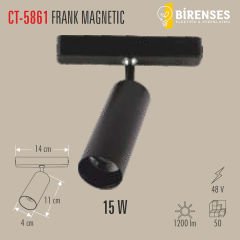 CATA CT-5861 15W Frank Magnetic Spot Siyah Günışığı