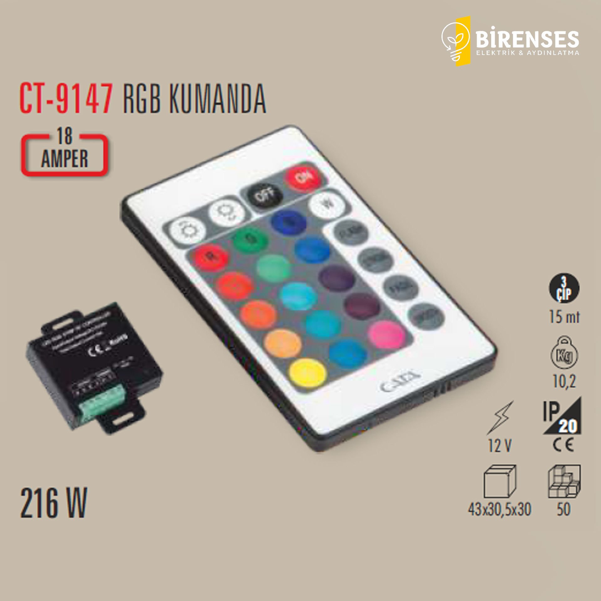 CATA CT-9147 RGB Kumanda Modül 15m