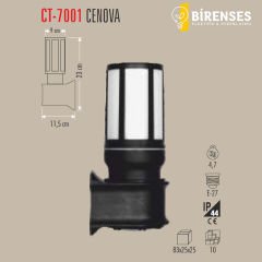 CATA CT-7001 Cenova Bahçe Armatürü (E-27 Duy) (23 Cm)
