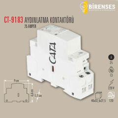 CATA CT-9183 Modüler Aydınlatma Kontaktörü (25 Amper)
