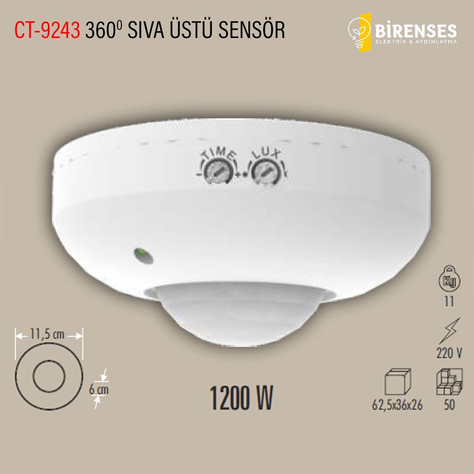 CATA CT-9243 360 Derece Hareket Sensörü 1200W