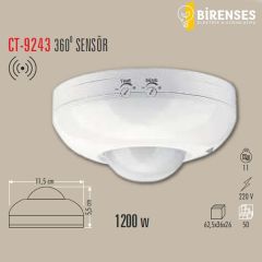 CATA CT-9243 360 Derece Hareket Sensörü 1200W