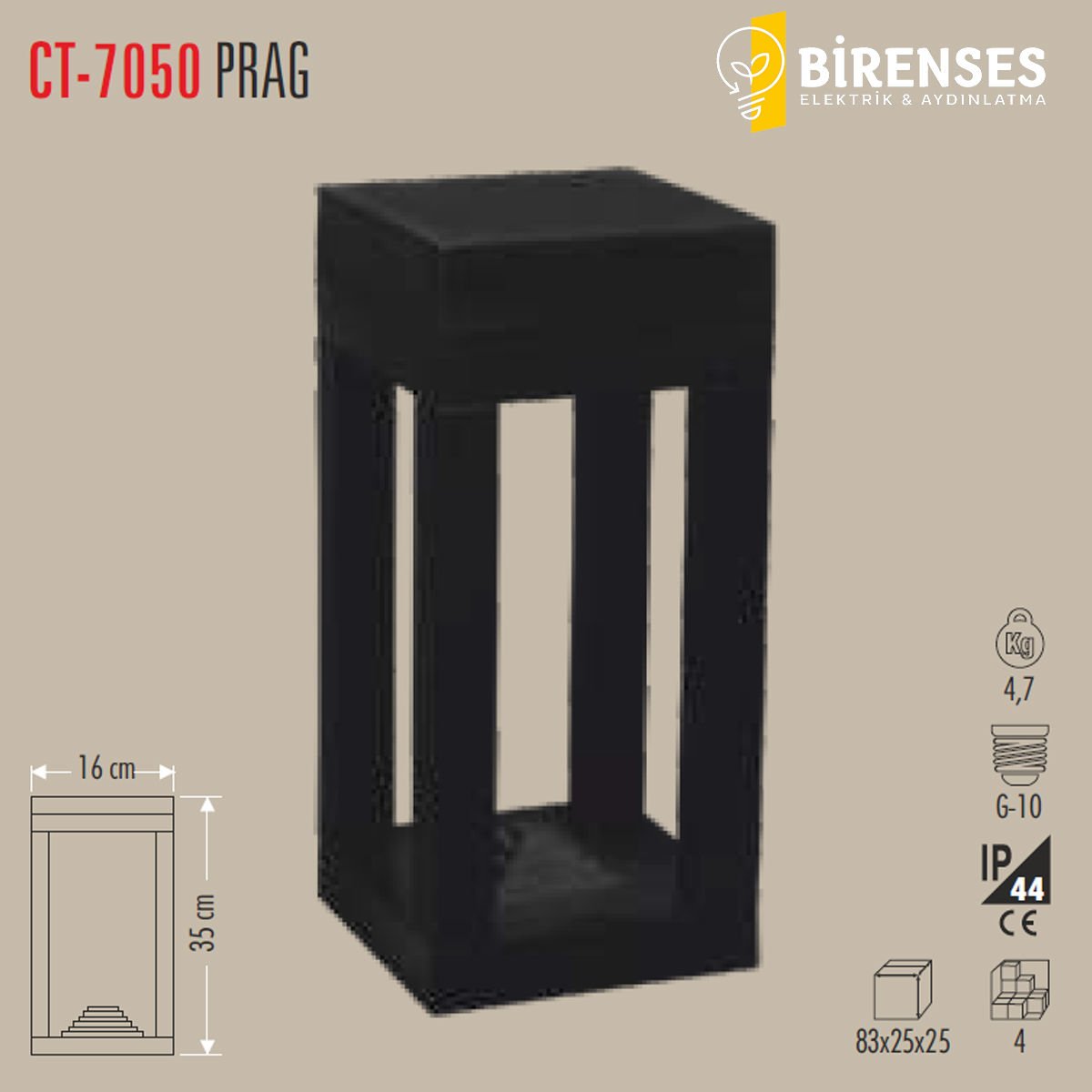 CATA CT-7050 Prag Bahçe Armatürü (35 Cm)(Gu 10 Duy)