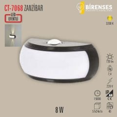 CATA CT-7068 8W Zanzibar Led Aplik Dış Mekan