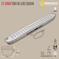 CATA CT-9960 Tuna 60 Ledli Işıldak Beyaz