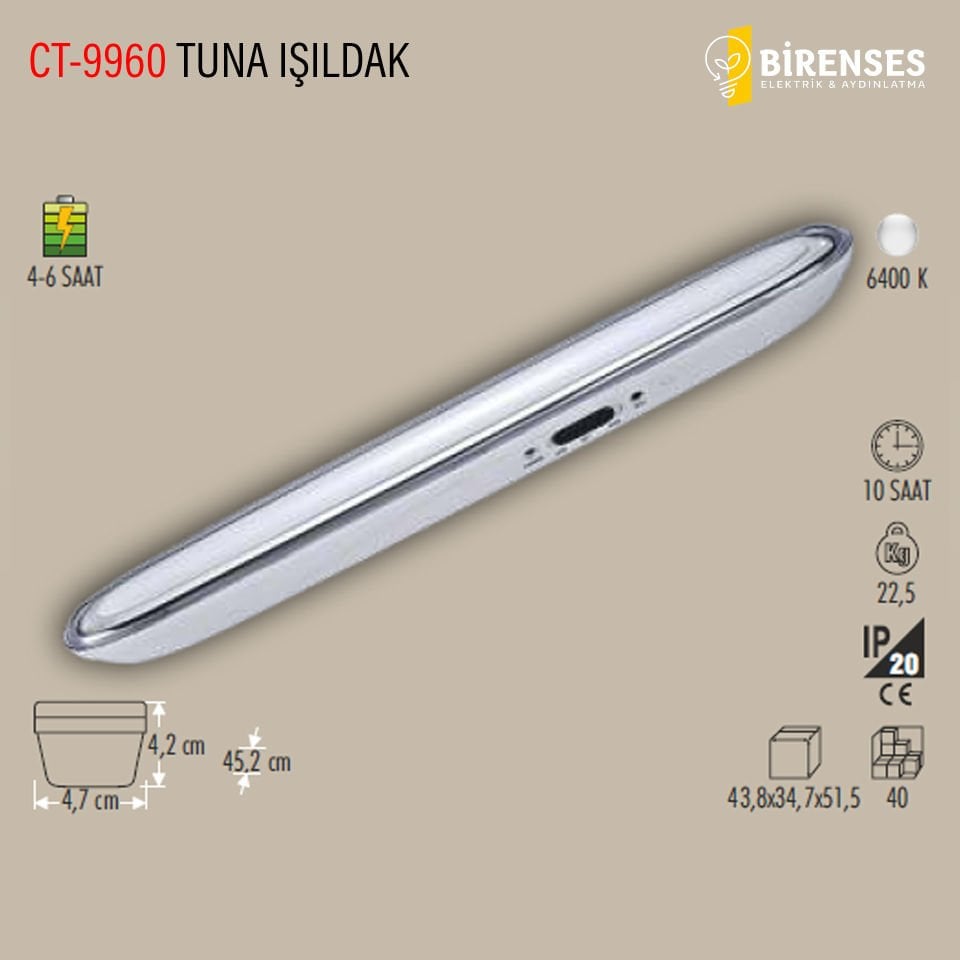 CATA CT-9960 Tuna 60 Ledli Işıldak Beyaz