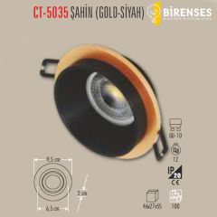 CATA CT-5035 Şahin Yuvarlak Spot - Gold-Siyah Boş Kasa