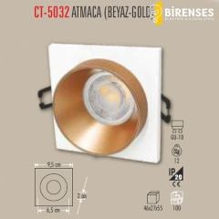 CATA CT-5032 Atmaca Kare Spot - Beyaz-Gold Boş Kasa