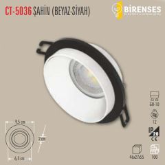 CATA CT-5036 Şahin Kare Spot - Beyaz-Siyah Boş Kasa