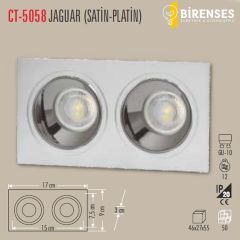 CATA CT-5058 Jaguar İkili Spot - Satin-Platin Boş Kasa