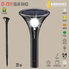 CATA CT-7311G 20W Solar Bahçe Armatürü Günışığı