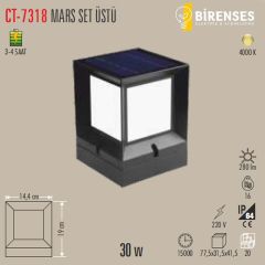 CATA CT-7318B Mars 30W Solar Bahçe Aydınlatma Beyaz