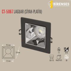 CATA CT-5067 Jaguar Kare Spot - Siyah-Platin Boş Kasa