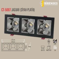 CATA CT-5087 Jaguar 3'Lü Spot - Siyah-Platin Boş Kasa