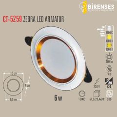 CATA CT-5259 6W Zebra Led Armatür Beyaz-Gold 3 Renk