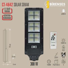 CATA CT-4642 300W Solar Sokak Armatürü
