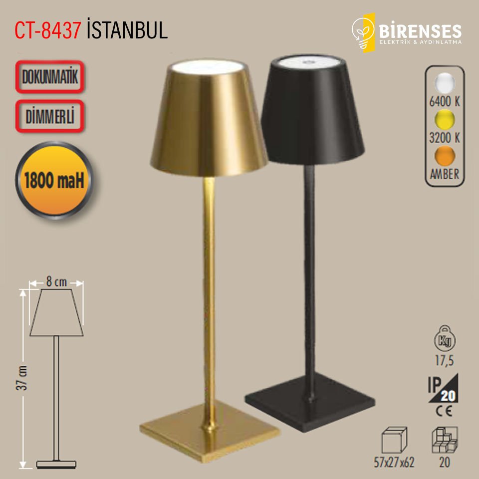 CATA CT-8437 İstanbul Sarjlı Masa Lambası