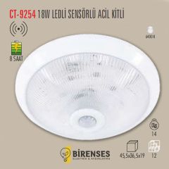 CATA CT-9254 18W Ledli Sensörlü Acil Kitli