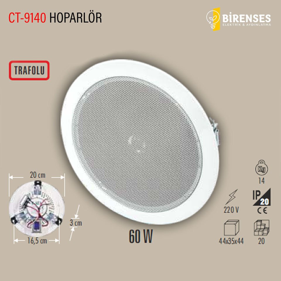 CATA CT-9140 60W Hoparlör 20 cm Balanstlı