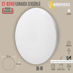 CATA CT-9249 35W Floransa Radar Sensörlü Led Armatür (Beyaz)